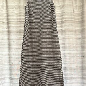 Talbots Black and White Striped Sleeveless Maxi Dress